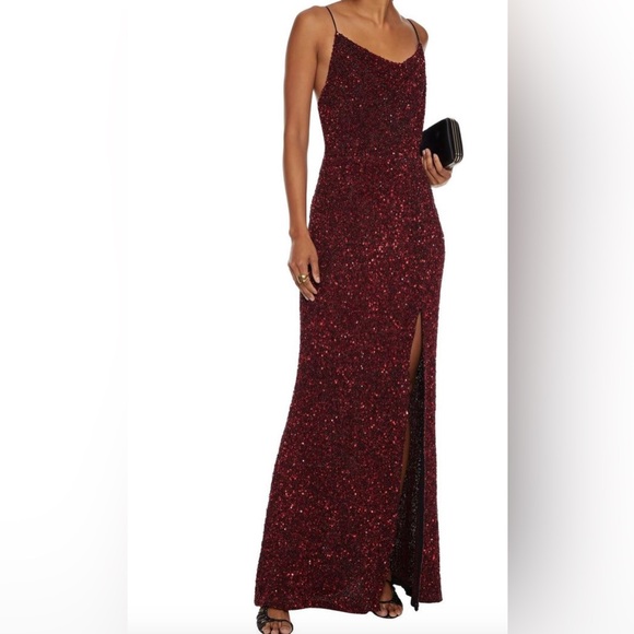 ALICE + OLIVIA Diana split-front sequined tulle gown NWOT 0 - Picture 1 of 6